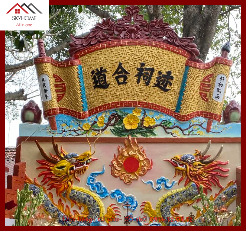 Hoành phi gỗ phòng thờ chữ TÍCH TỪ HỢP ĐẠO&quot;